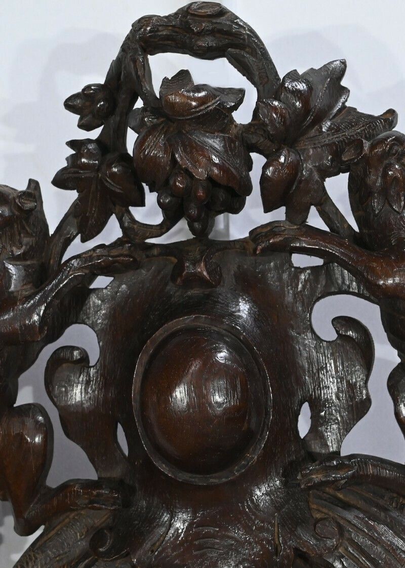 Important Oak Clock Renaissance Style Early 20th Century photo buy