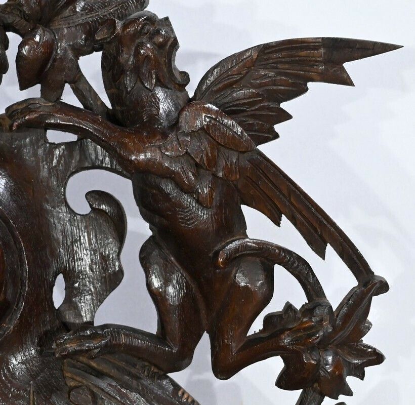 Home Decor Important Oak Clock Renaissance Style Early 20th Century photo