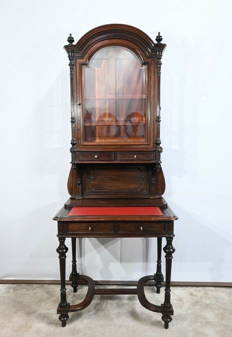 Small Rosewood Showcase Desk Napoleon III Period  Mid 19th Century photo furniture