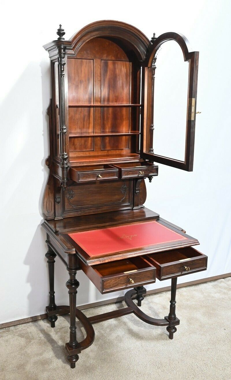 Small Rosewood Showcase Desk Napoleon III Period  Mid 19th Century photo vinterior