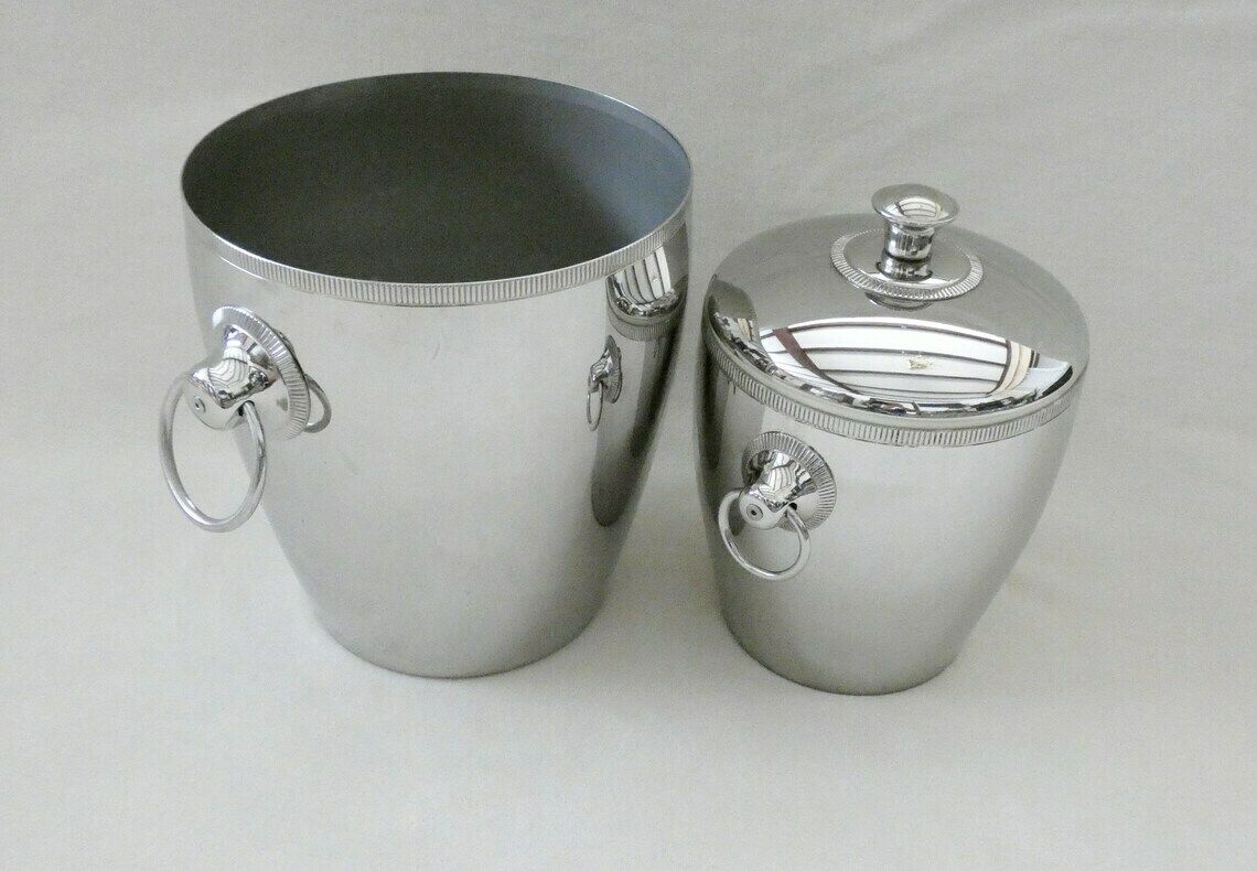 photo buy 2 Vintage Franse Ijsemmers Letang Remy Champagnekoeler Ijscontainer Wijnkoeler Barcart Accessoires Jaren 70