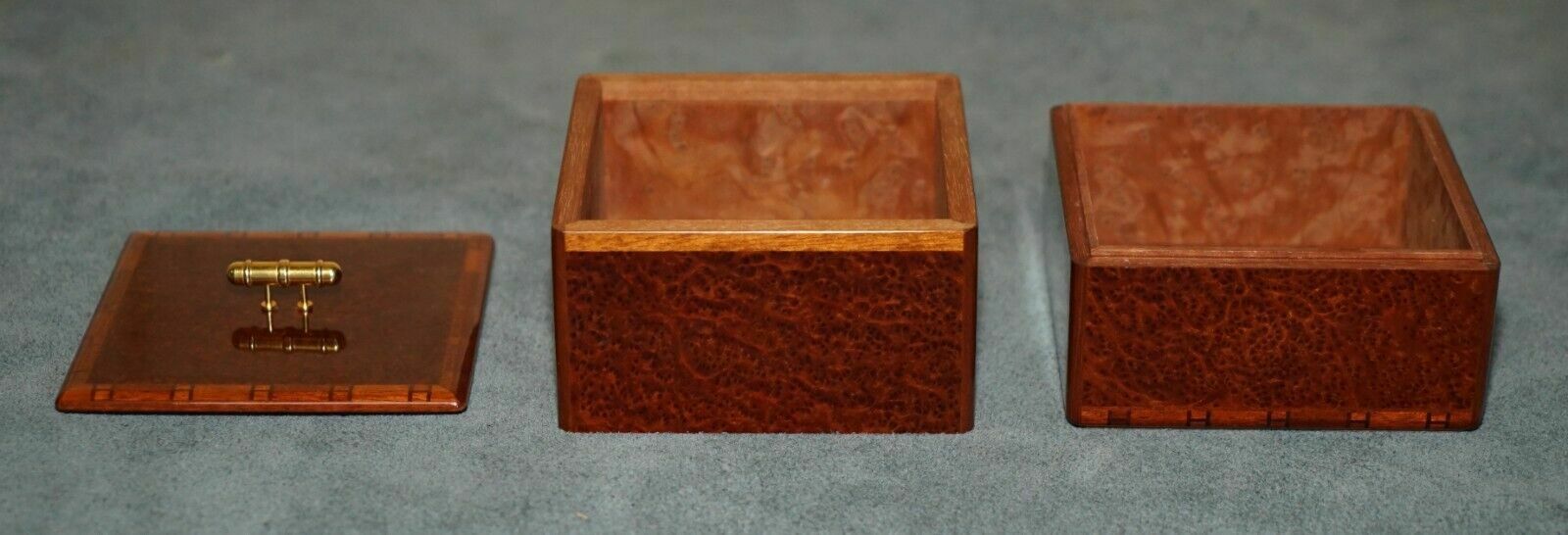 Hermes Paris Burr & Burl Walnut & Amboyna Desk Stationery Set Pad Holder Pen Pot photo 5500.0