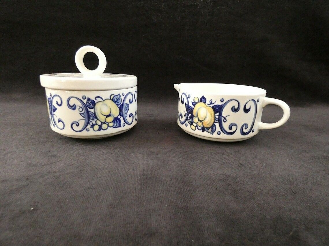 Villeroy & Boch Cadiz Suikerpot Met Deksel En Roomkannetje, Vintage Porselein, Gemaakt In Luxemburg