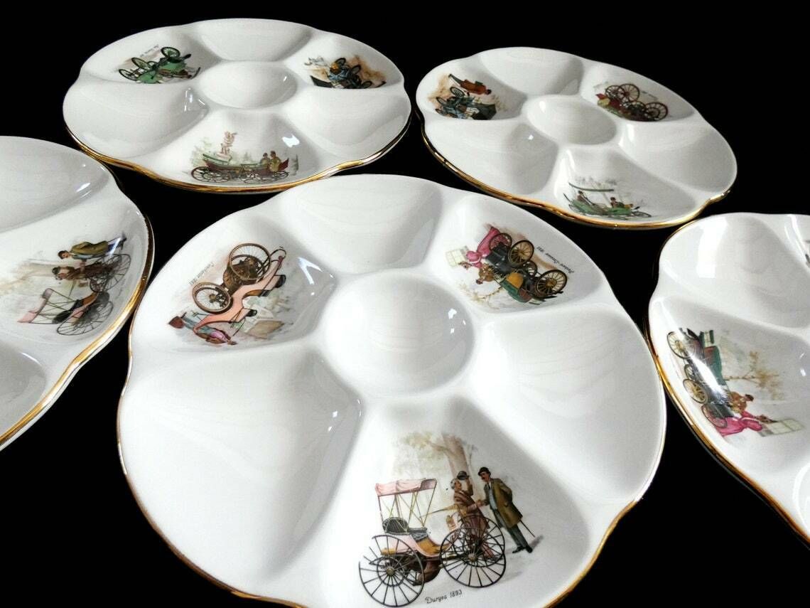 Rare Gien Oyster Plate, White French Oyster Plate Decor Retro Car, Majolica Pottery, Barbotine Oyster Platter, France 60s photo furniture