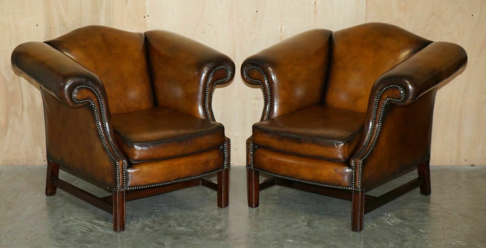 Fine Antique Regency Humpback Style Restored Brown Leather Sofa Armchair Suite photo furniture