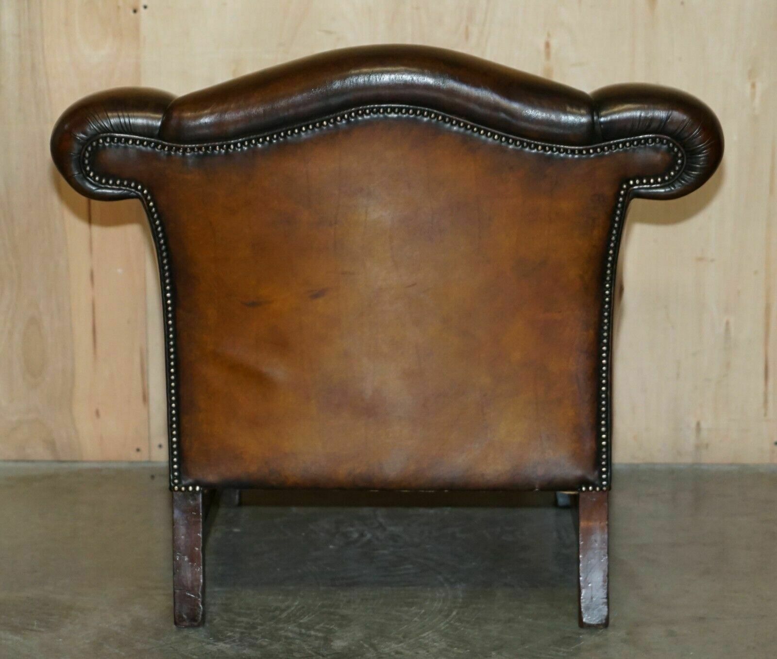 Furniture Fine Antique Regency Humpback Style Restored Brown Leather Sofa Armchair Suite photo