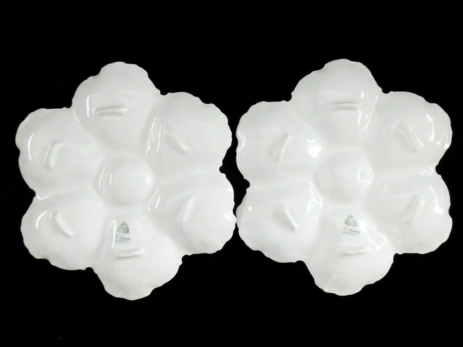 Set Van 2 Antieke Oesterplaten, Limoges, Vintage Frans Porselein, Jaren 1920 photo 174.0