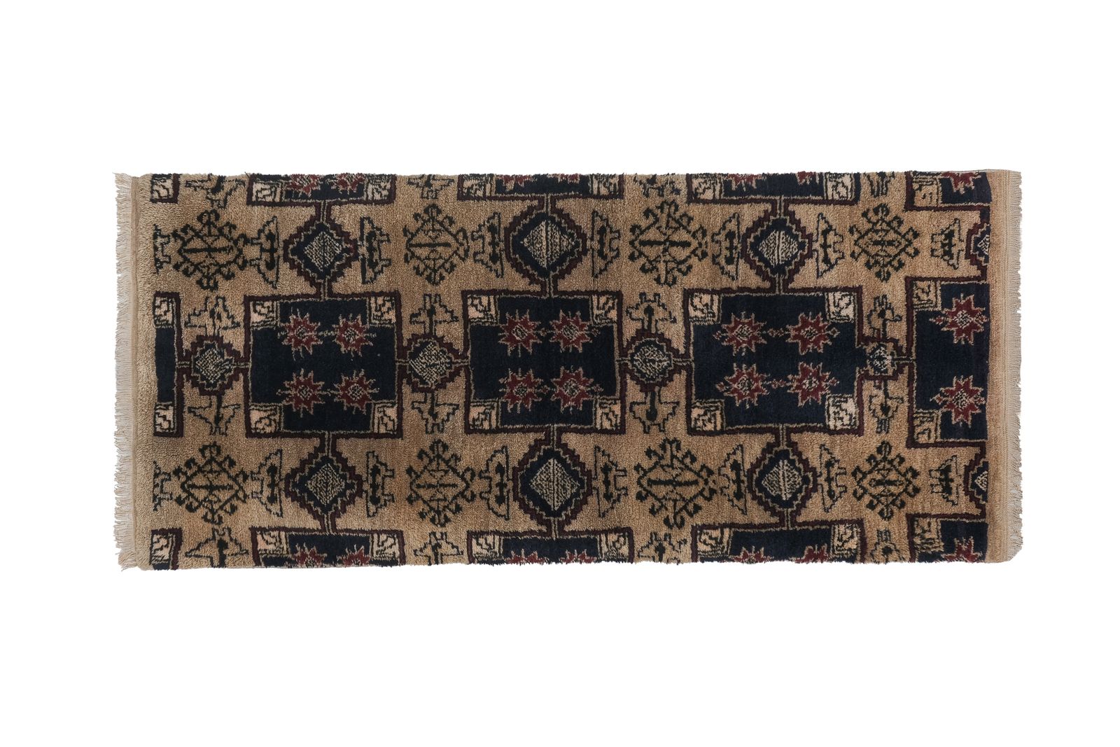 Textiles 1960s Vintage Brown Turkish Tulu Rug 2'11'' X 6'4'' photo