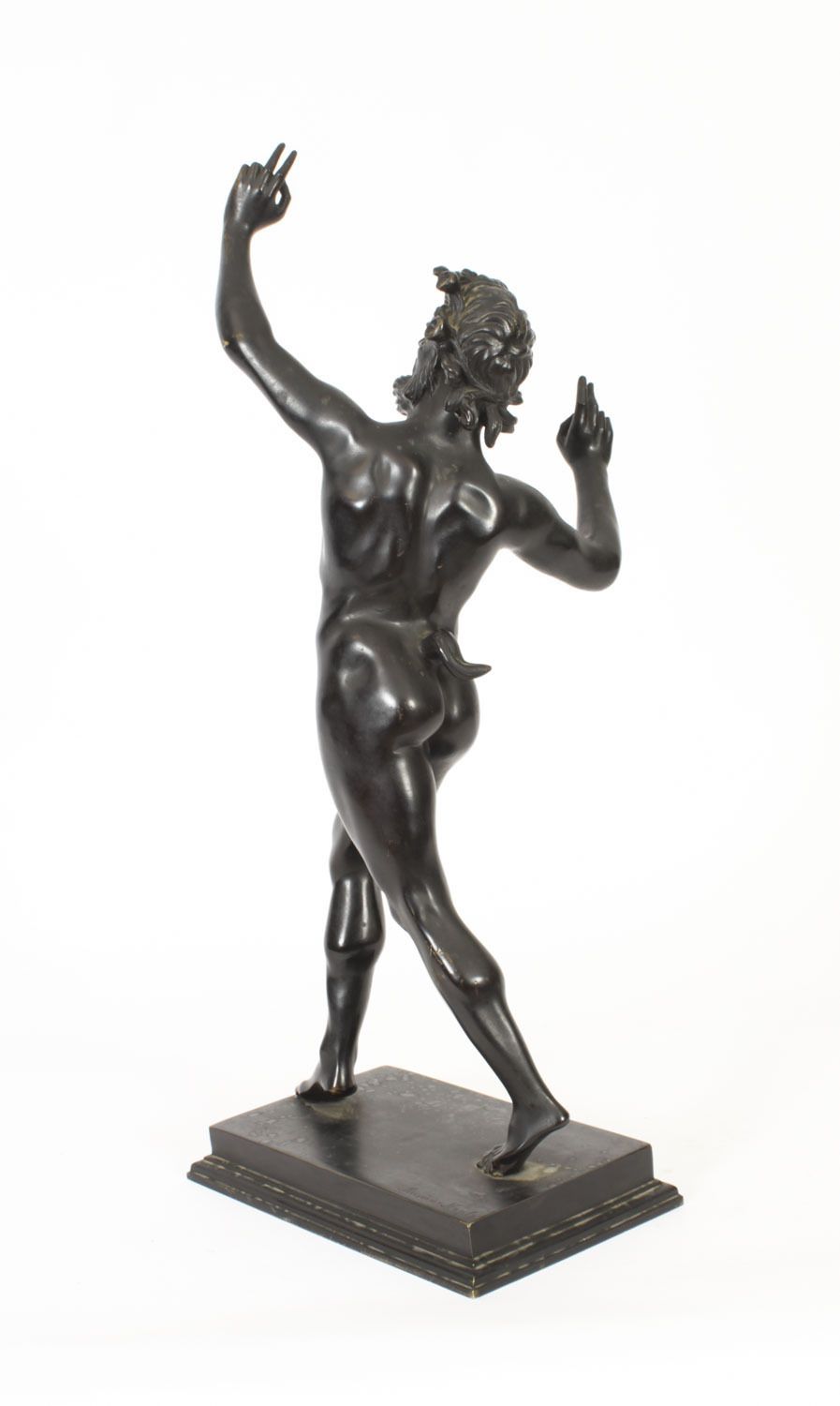 Art Antique Large Bronze Of  Pan Dancing Musee De Naple,Circa 1870 19th C photo