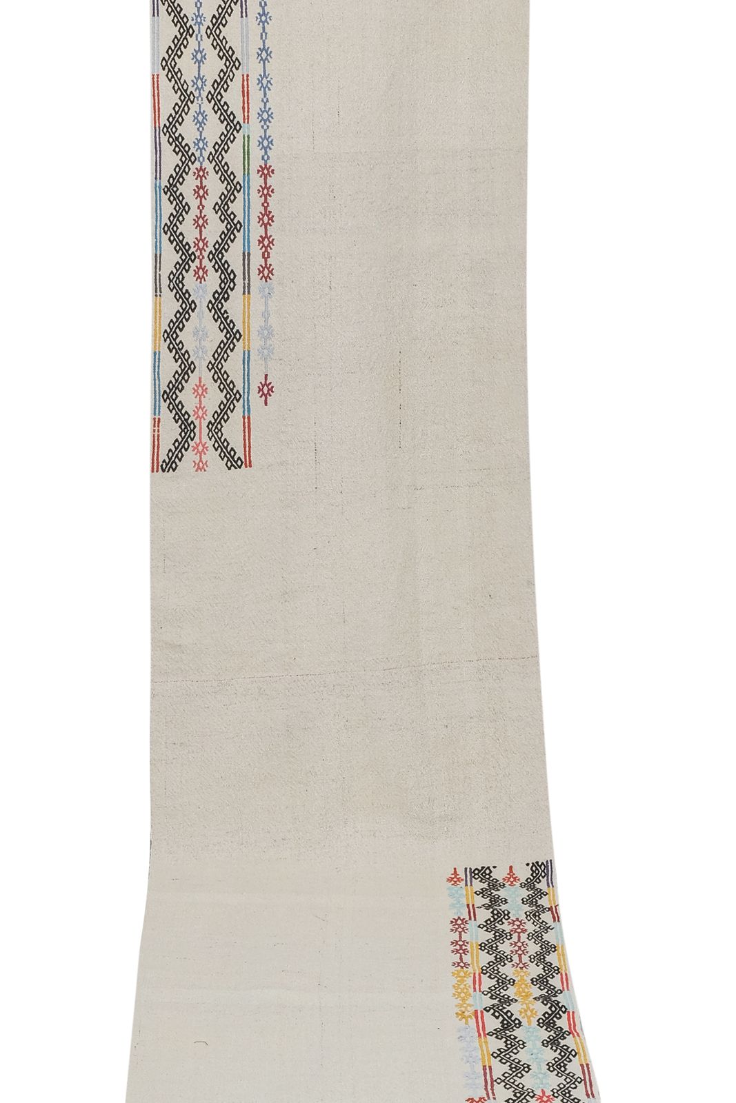 Mid Century Turkish Long And Narrow Kilim Runner, Boho Nomadic Stair Kilim photo vinterior