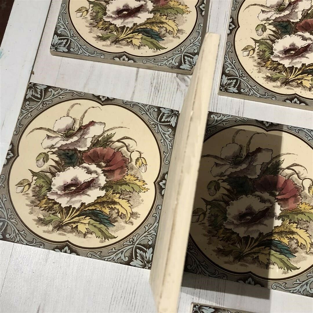 Set Of Six Fireplace Or Wall Tiles With Poppy Design 0033 photo Home Fixtures
