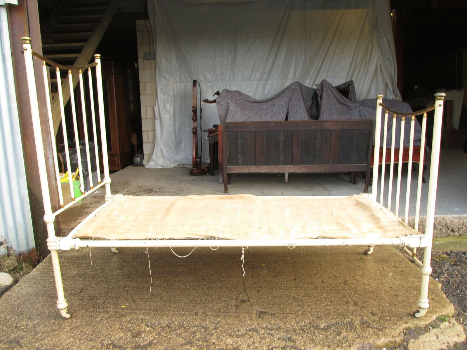 Victorian Brass And Iron Painted Single Bed photo buy