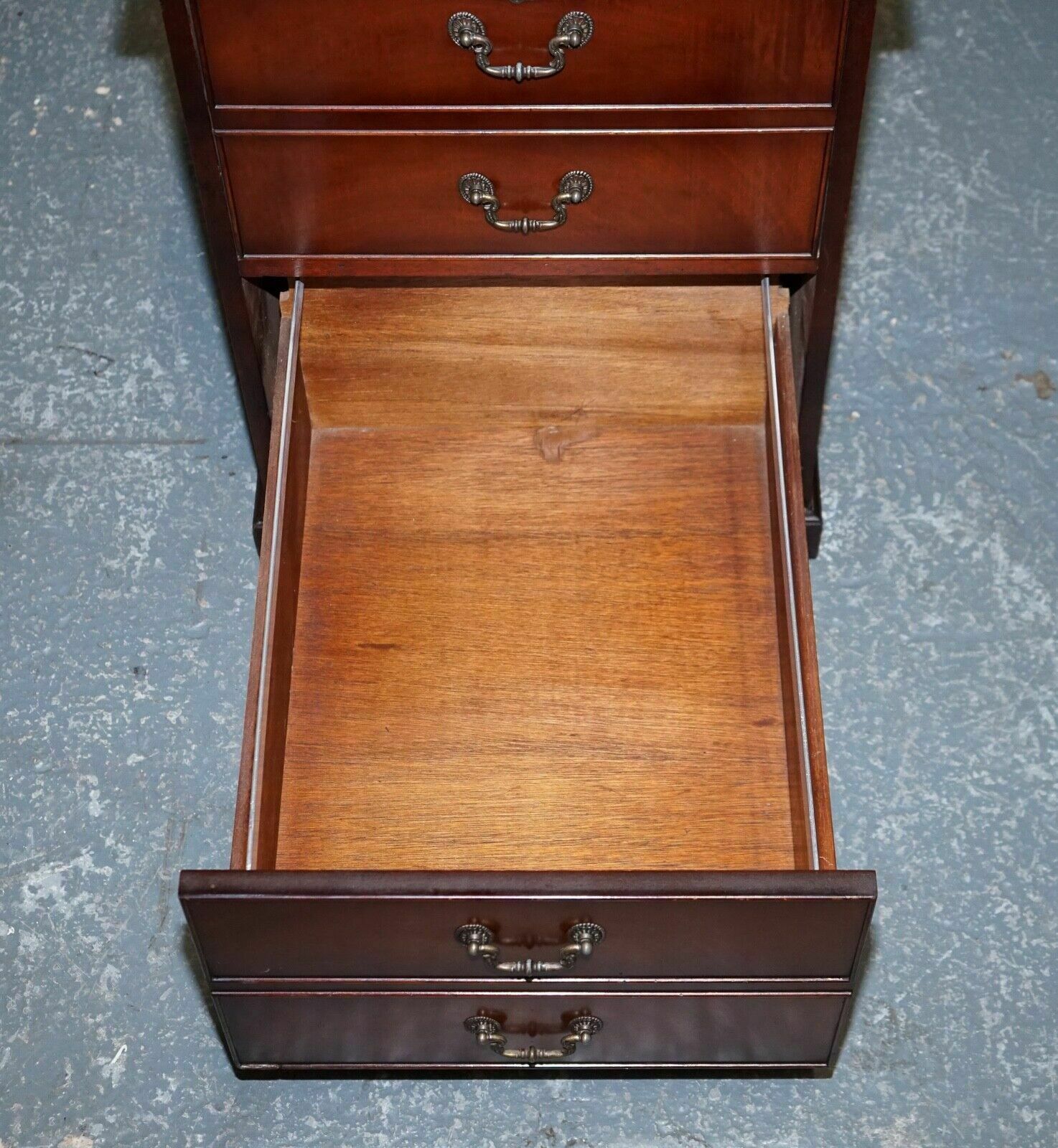 Mahogany Gold Embossed Brown Leather Top Filling Cabinet photo buy