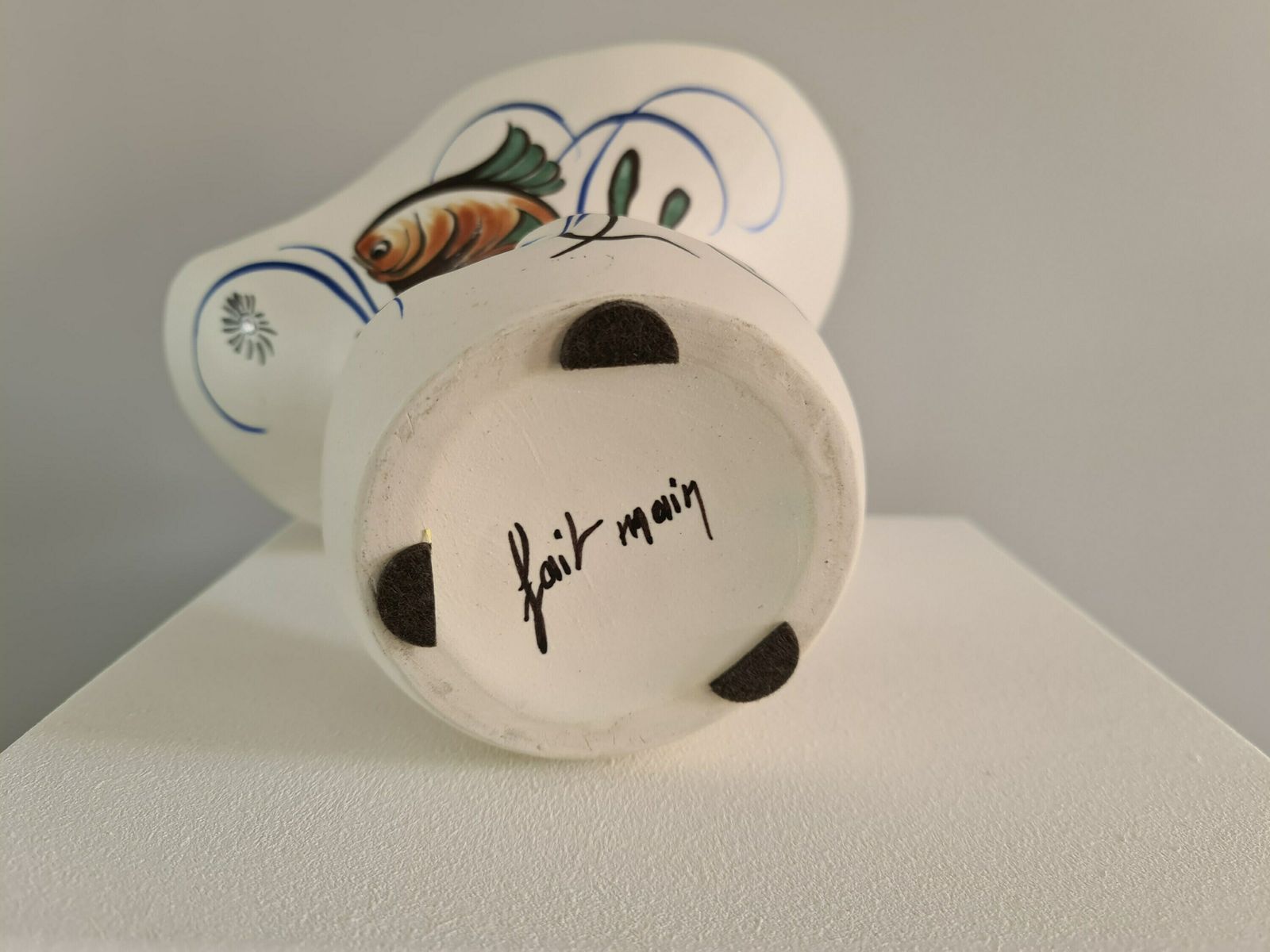 Vase Corolle Signed Pol Chambost Style, Marine Decoration 1950 / French Ceramics / Artisanal Work / France / Xxth Century photo furniture