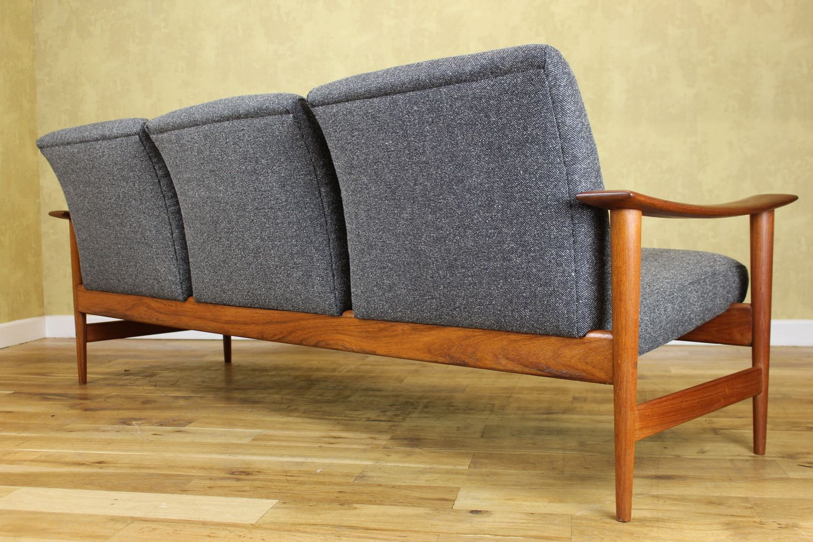 Stylish 1960’s Scandinavian Teak Sofa Manner Of Frederik Kayser For Re Upholstery photo furniture