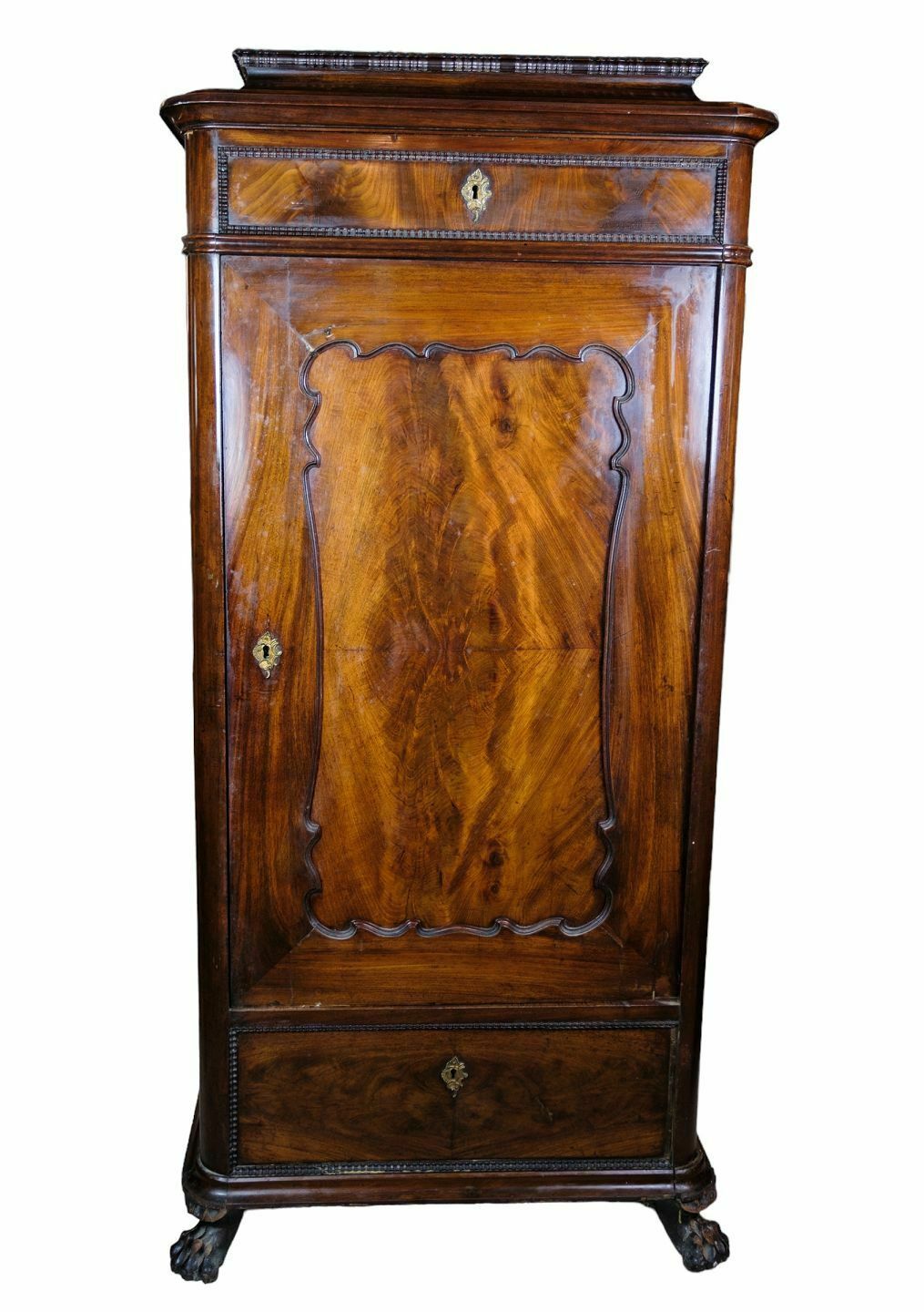 Tall Cabinet  Of Polished Mahogany From 1850's