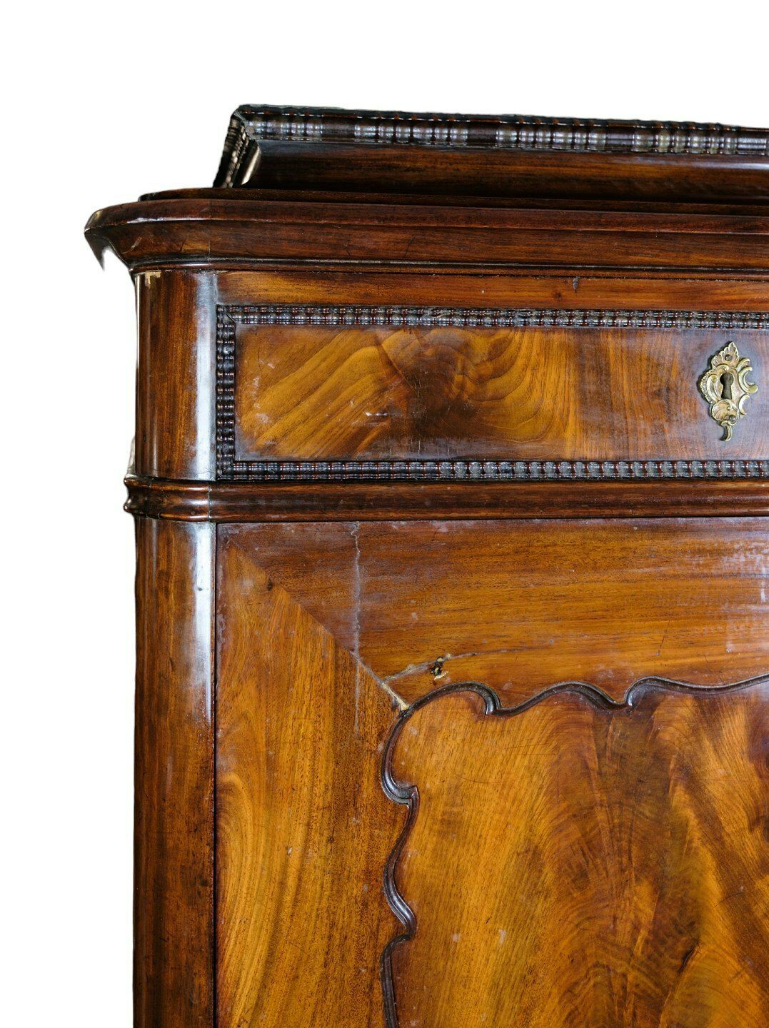 Tall Cabinet  Of Polished Mahogany From 1850's photo for sale