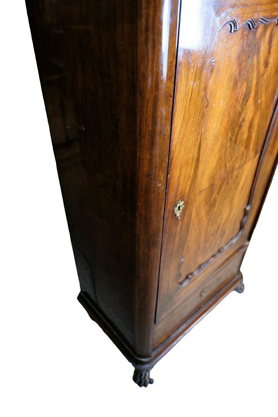 Tall Cabinet  Of Polished Mahogany From 1850's photo buy