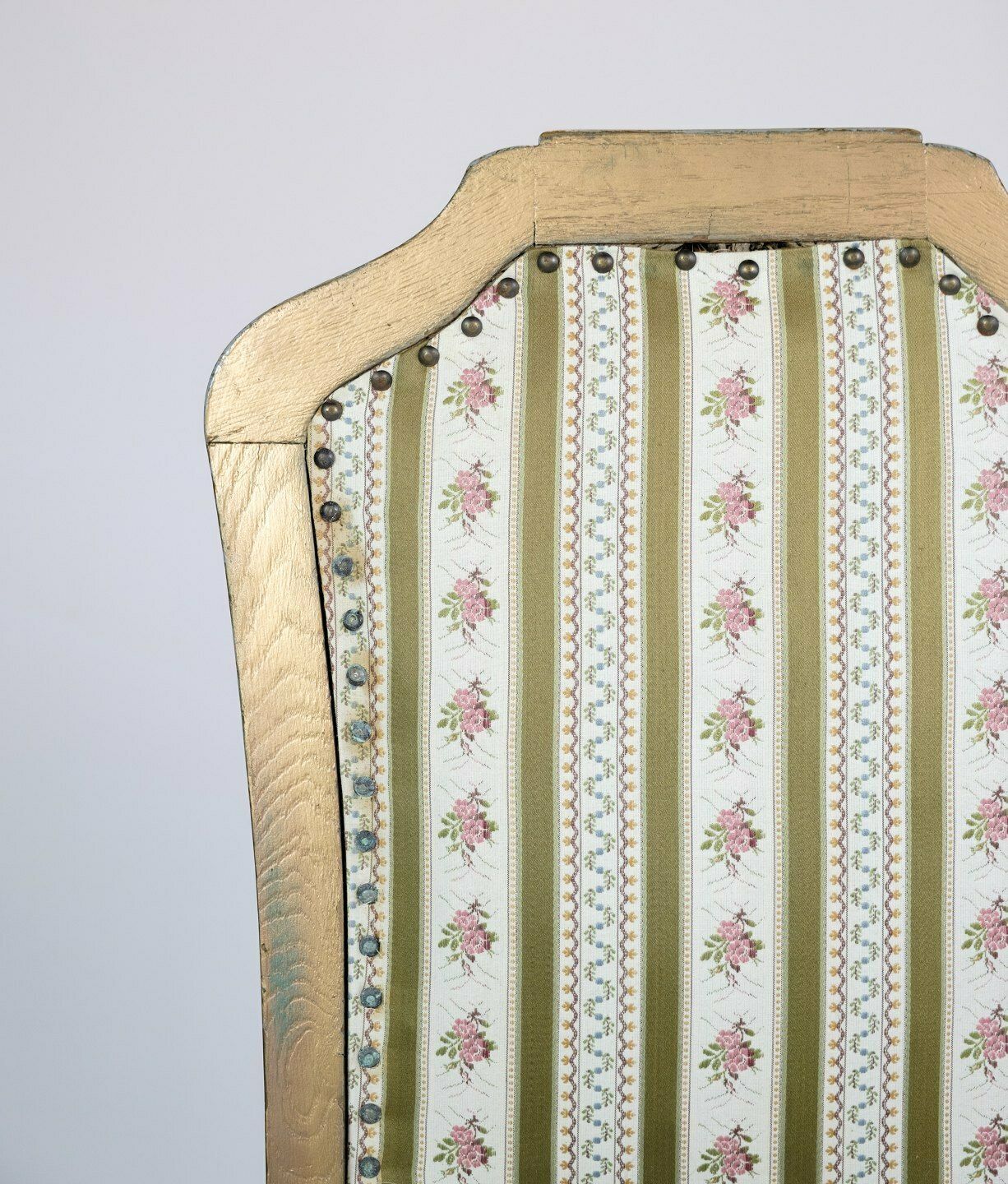 photo furniture Four Rococo Chairs In Gilt Wood & Striped Fabric   1930