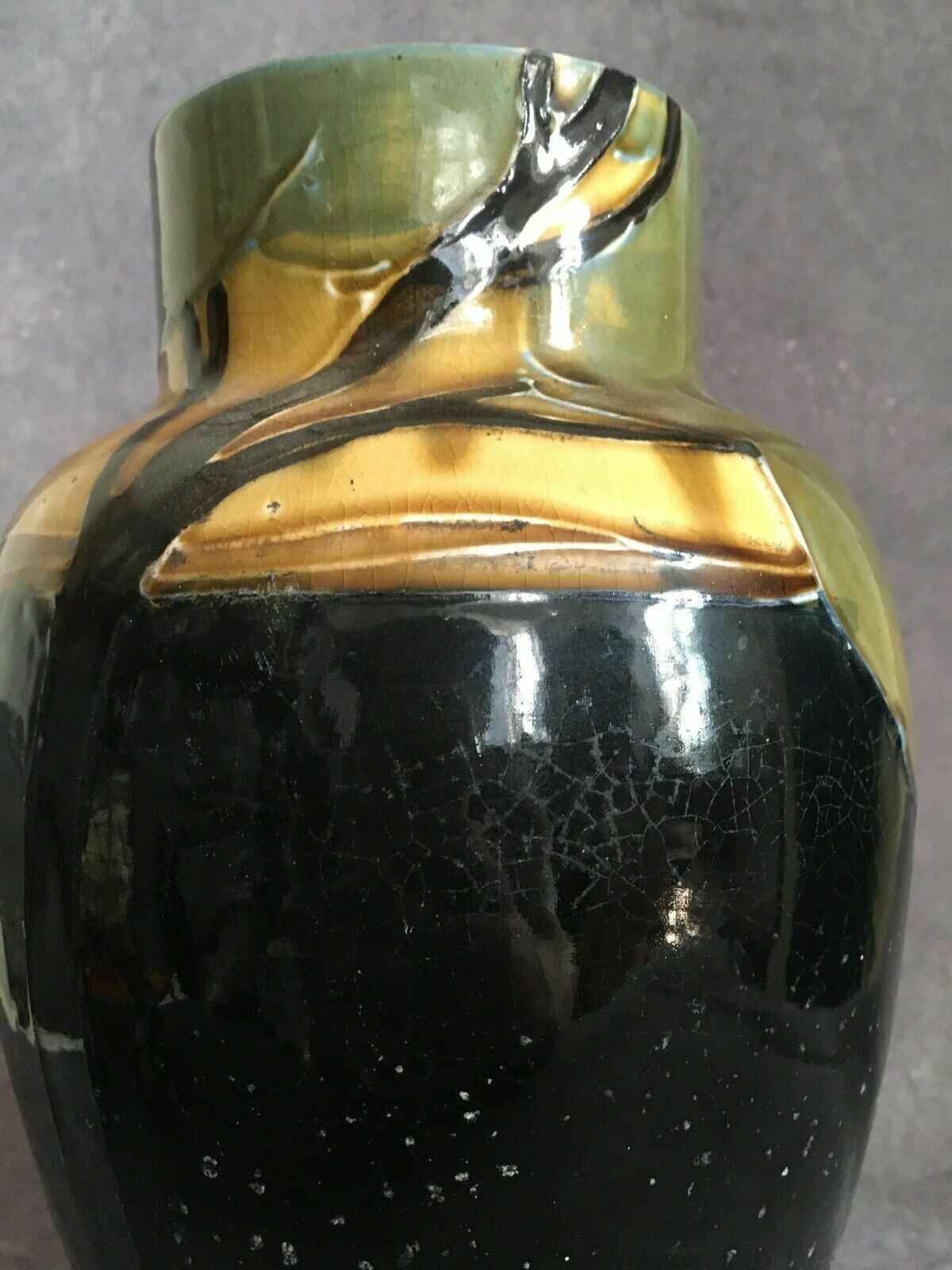 photo vinterior Dean Family Art Nouveau 1920s Tubelined Vase Peacock Signed A Dean