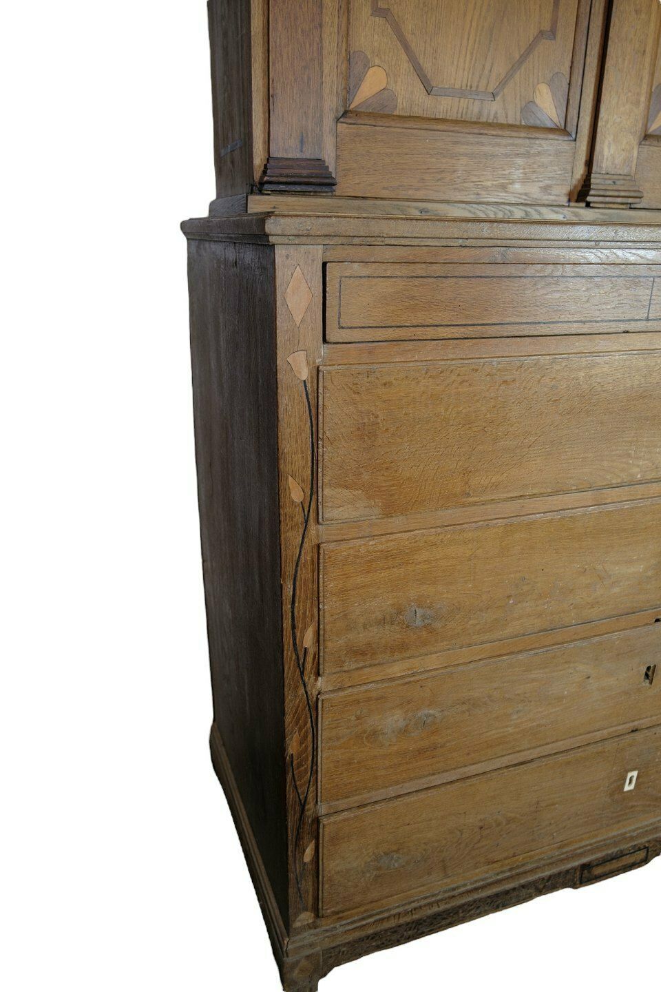 Frisian Style Chest Of Drawers With Upper Cabinet In Oak From 1820s photo Furniture