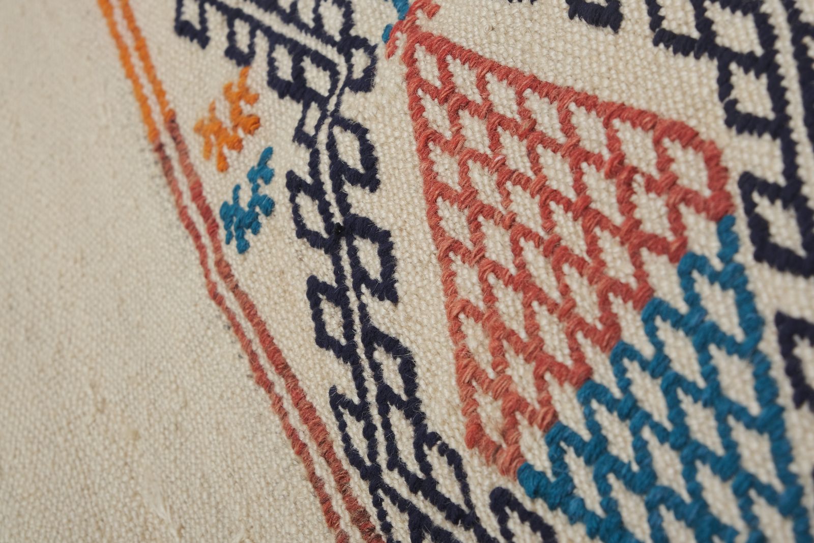 750.0 Mid Century Eco Friendly Handwoven Farmhouse Kilim Runner 2'6" X 16'6" photo