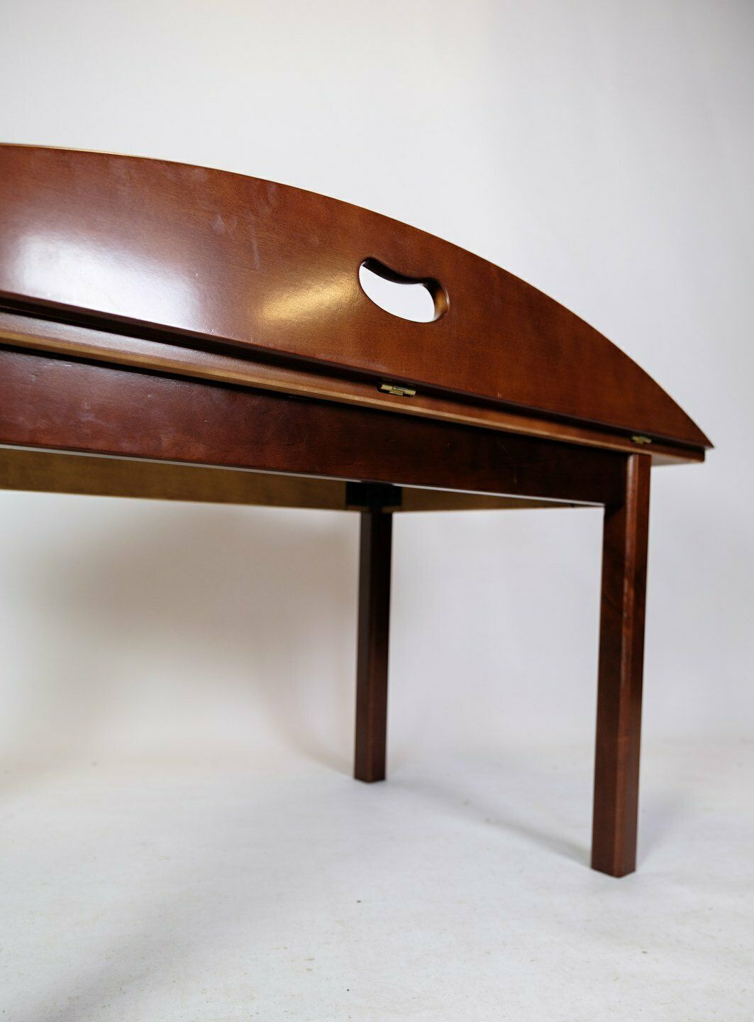 Coffee Table In Polished Mahogany  & Brass Fittings From 1940s photo 465.0
