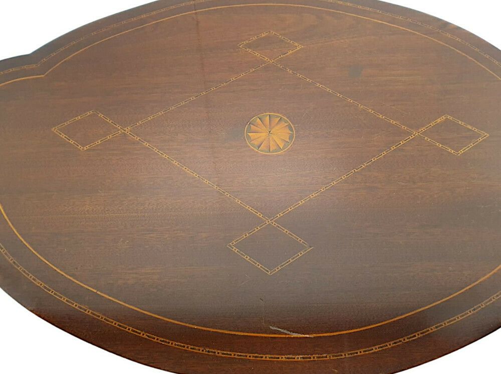 A Gorgeous Edwardian Marquetry Inlaid Occasional Table photo for sale