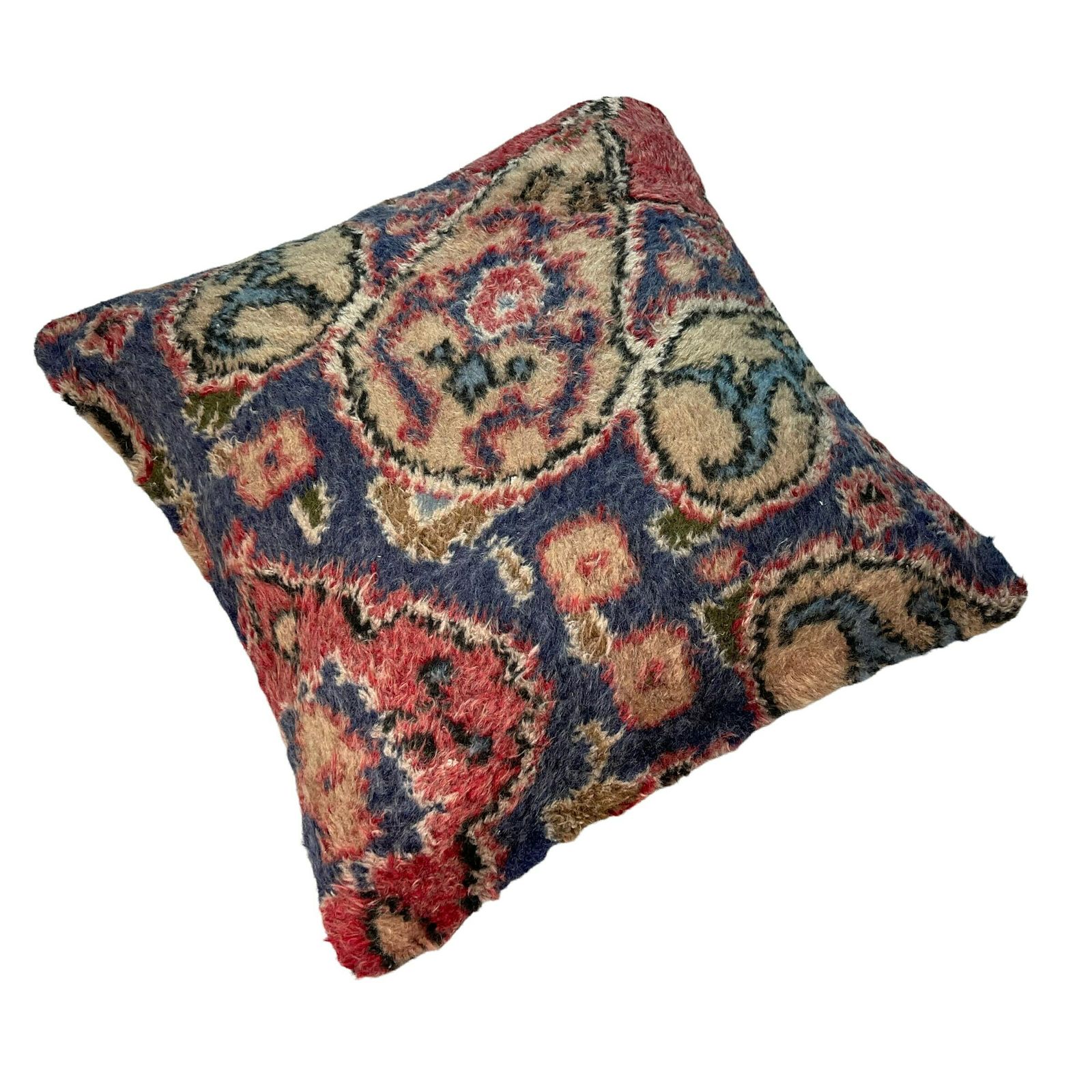 18'' X 18'' Vintage Hand Made Rug Cushion Cover, 45 X 45 Cm Decorative Rug Pillow Cover, Large Vintage Turkish Rug Cushion Cover photo furniture