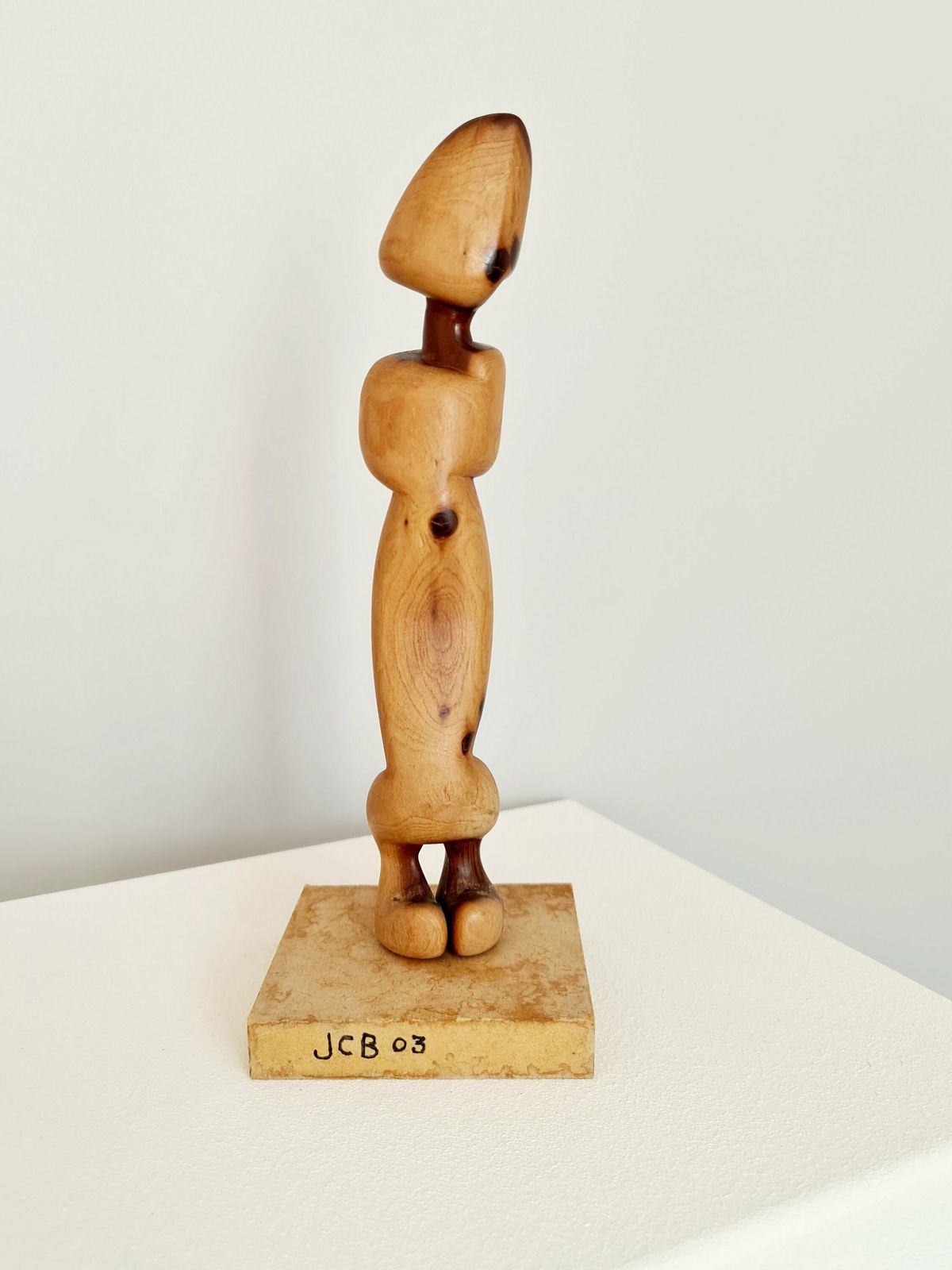 photo furniture Modernist Sculpture Signed In Wood With Organic Forms / Art / Collection / Mid Century / Vintage / Xxth Century