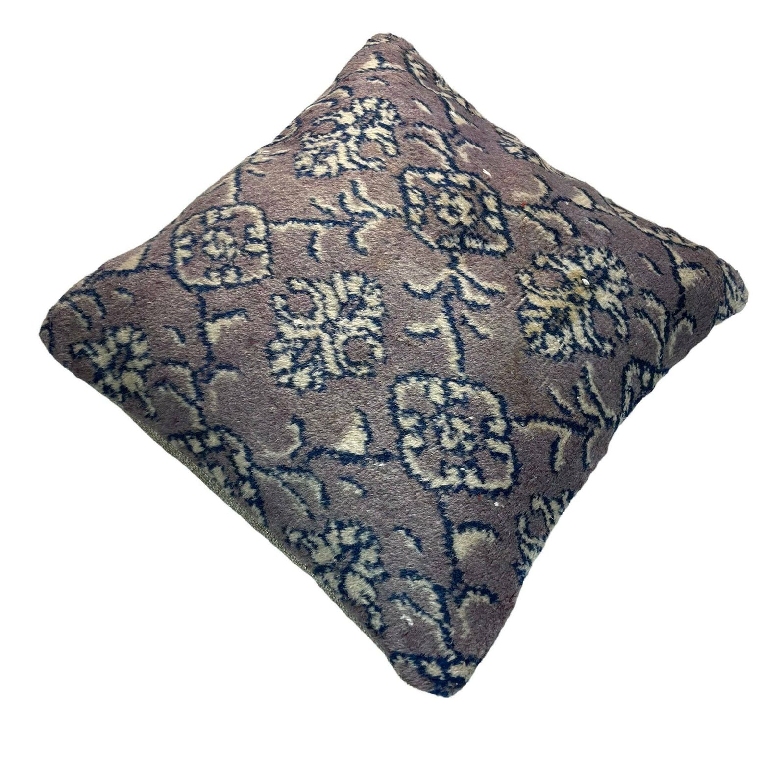18'' X 18'' Vintage Hand Made Rug Cushion Cover, 45 X 45 Cm Decorative Rug Pillow Cover, Large Vintage Turkish Rug Cushion Cover photo 65.0