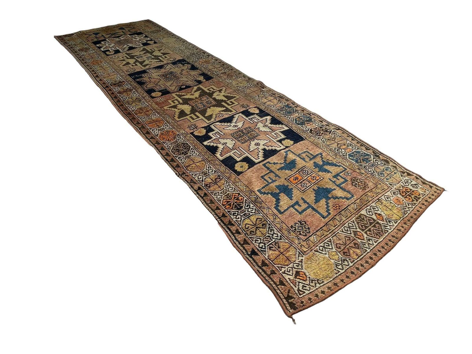 Antique Turkish Rug Runner ,Feiner Handgeknüpfter Orientteppich Türkisch Teppich Läufer , 326 X 96 Cm photo vinterior
