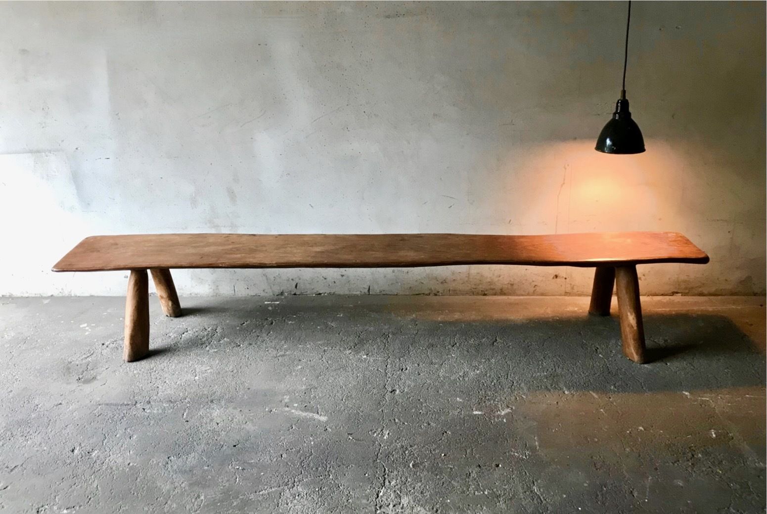 Solid Elmwood Bench By Olavi Hanninen For Mikko Nupponen, Stock Of Two photo vintage