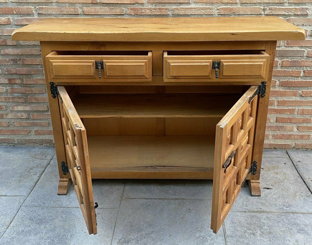 photo for sale Spanish Catalan Carved Walnut Chest Of Drawers, 1940s