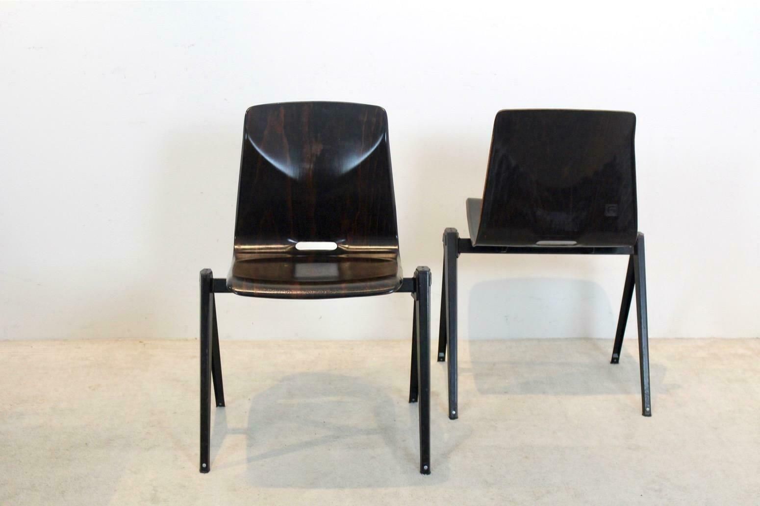 photo furniture Stock Of Stackable Pagholz Galvanitas S22 Industrial Diner Chair In Wenge