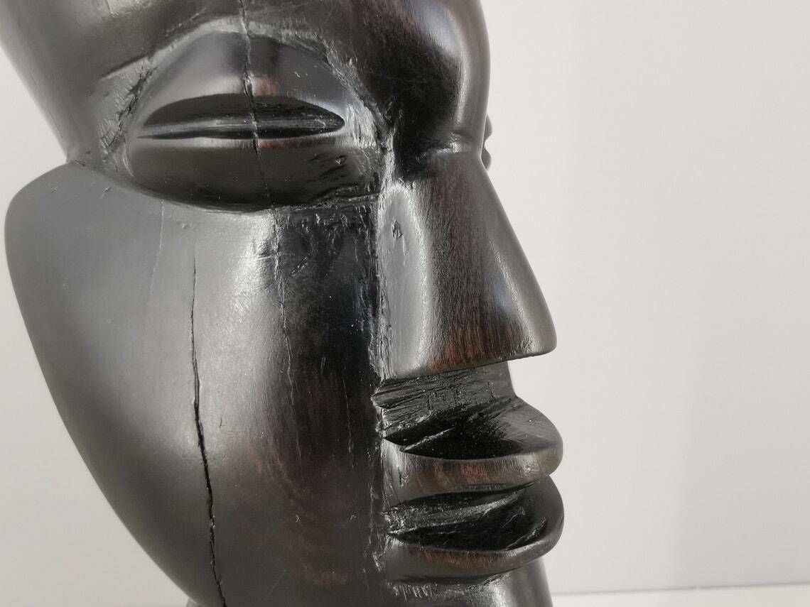 photo furniture African Bust In Exotic Wood Carved In The Mass Very Heavy Africa Decoration African Art 1980 Xxth Century