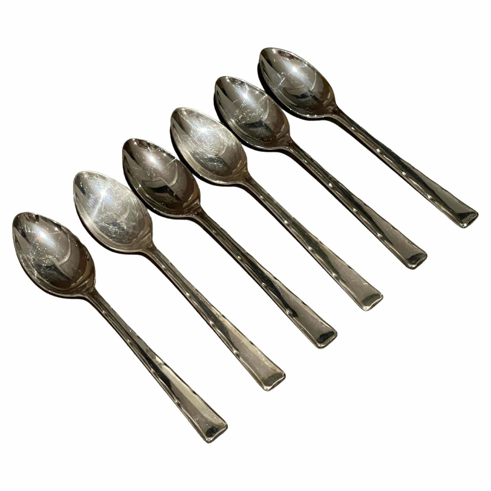 25 Antique Spoon English Silver Demitasse Coffee Tea Spoons 4 Set Of 6 photo for sale