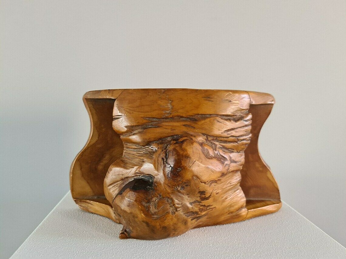 Very Beautiful Sculpture Signed In Olive Tree 50s / Artisanal Work / Mid Century / Vintage / Twentieth Centuryy photo buy