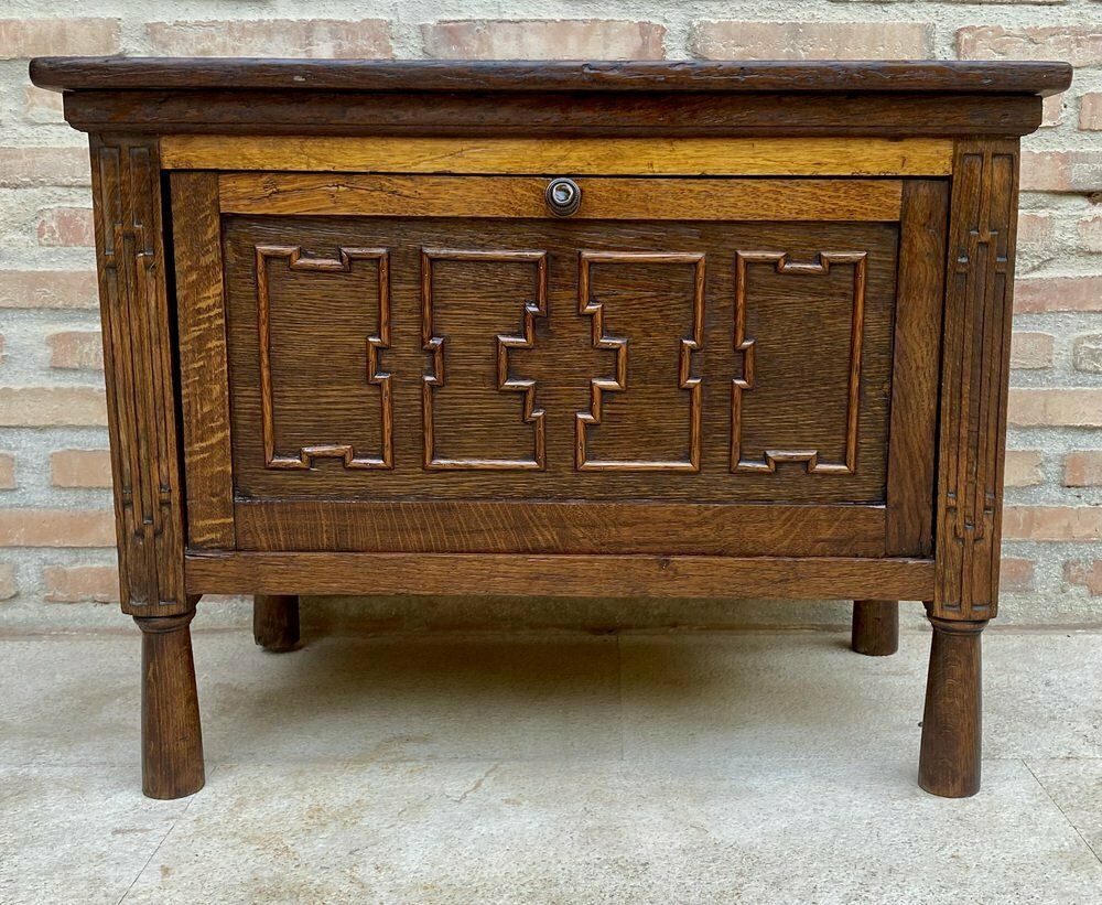 Late 19th Century French Carved Oak Coffer