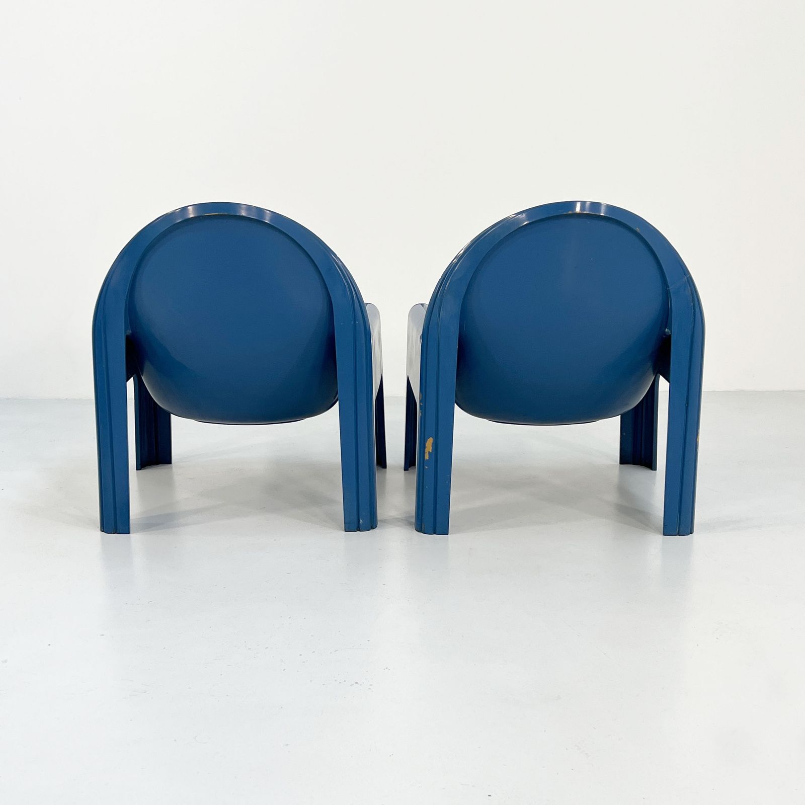 Pair Of Blue Model 4794 Lounge Chairs By Gae Aulenti For Kartell, 1970s photo vinterior