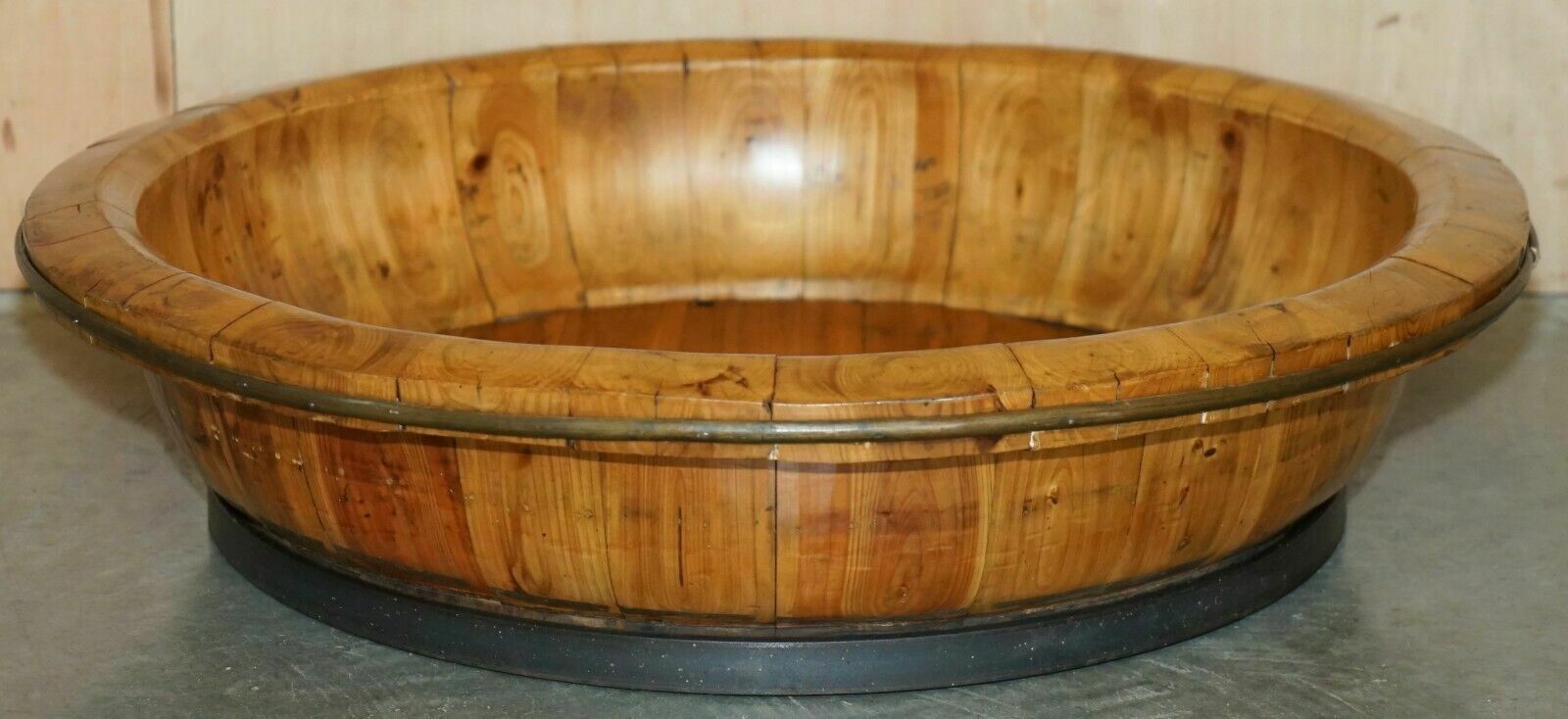 1250.0 Huge Antique Chinese Qing Dynasty Rice Basket With Metal Supports Fruit Bowl photo
