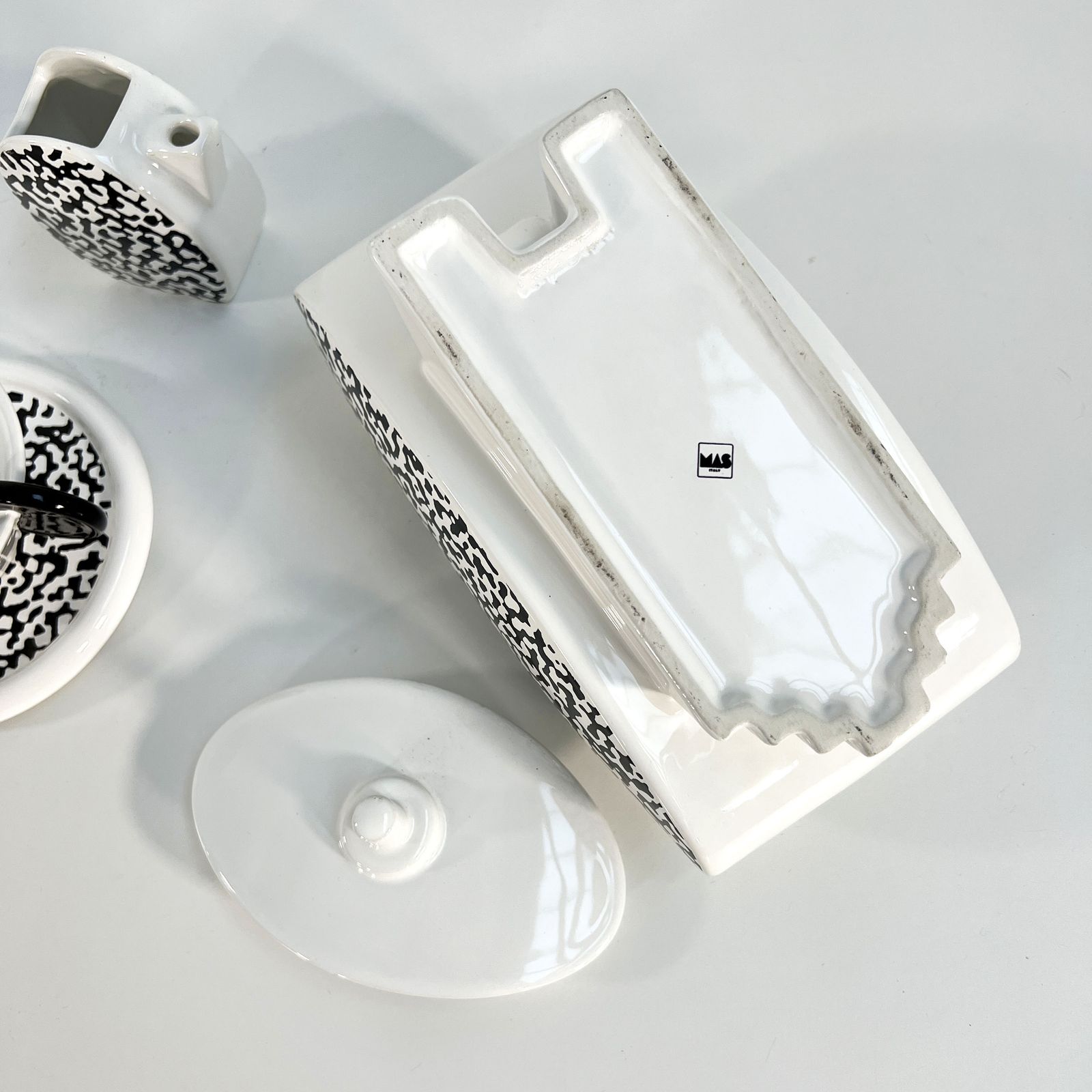 Tea Service With Cookie Jar By L. Saccardo & M. Materassi For Mas Italy, 1980s photo vintage