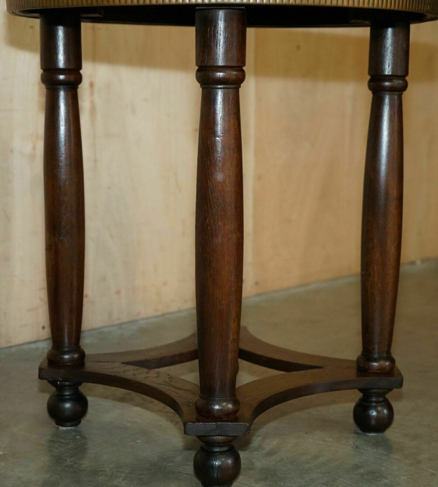 photo for sale Lovely Antique Circa 1900 Egyptian Brass Engraved Top Occasional Centre Table