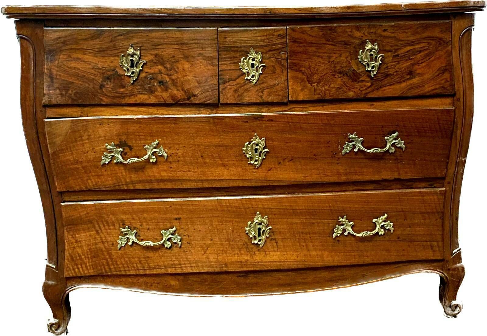 Louis XV Curved Chest Of Drawers In Solid Walnut Period 18th Century photo furniture
