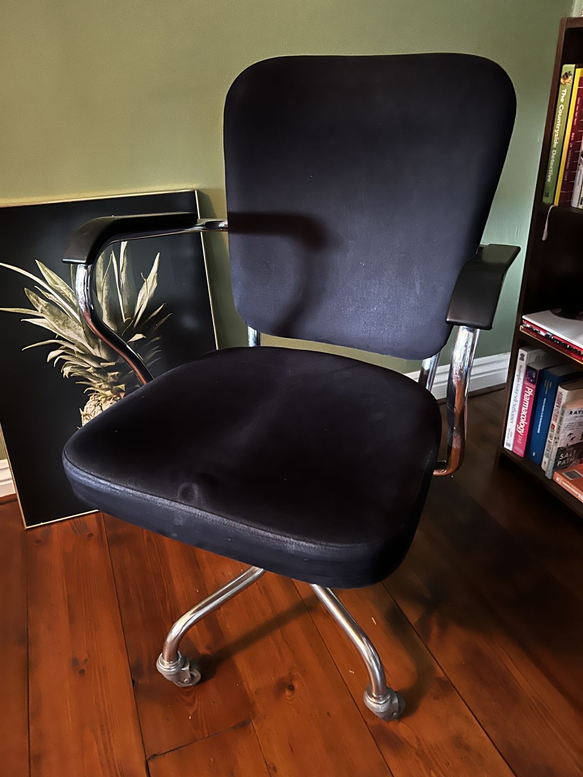 Beautiful Tuned Aluminium Rolling Bureau Chair By Thonet. Very Rare.