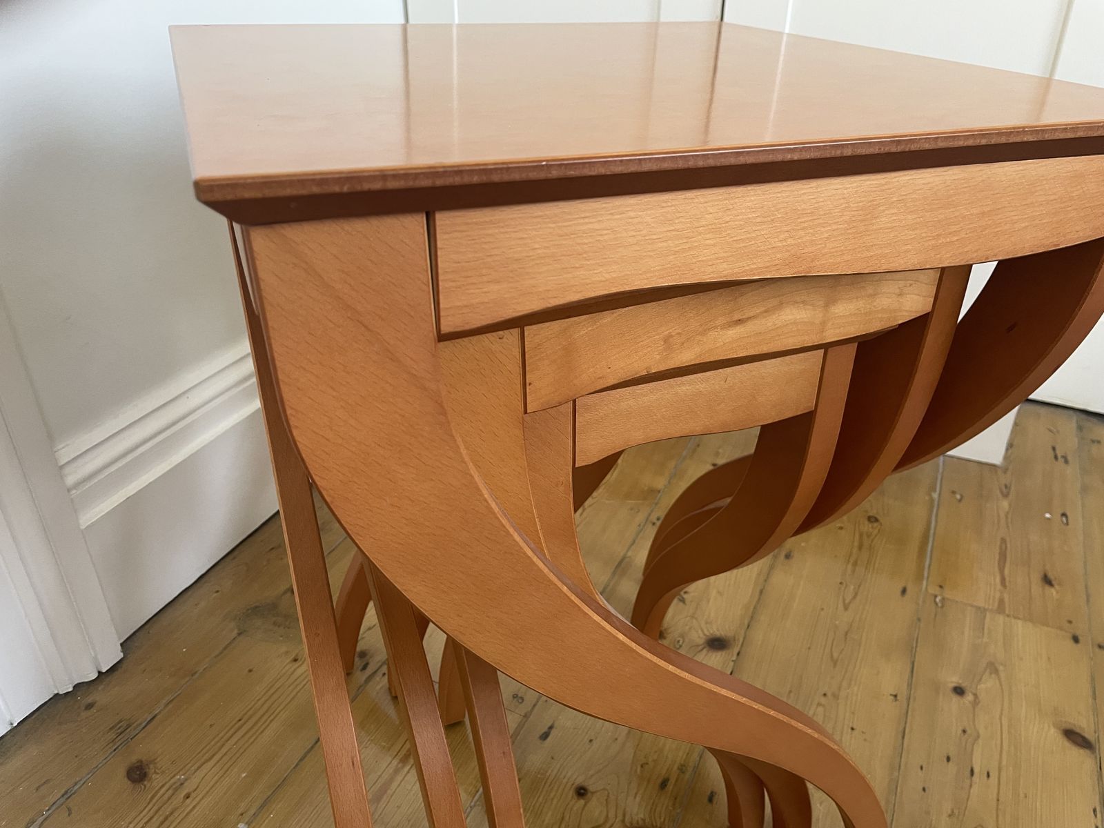 Spanish Bird’s Eye Cherrywood Nesting Tables By Jaume Torras For Scarabat photo furniture