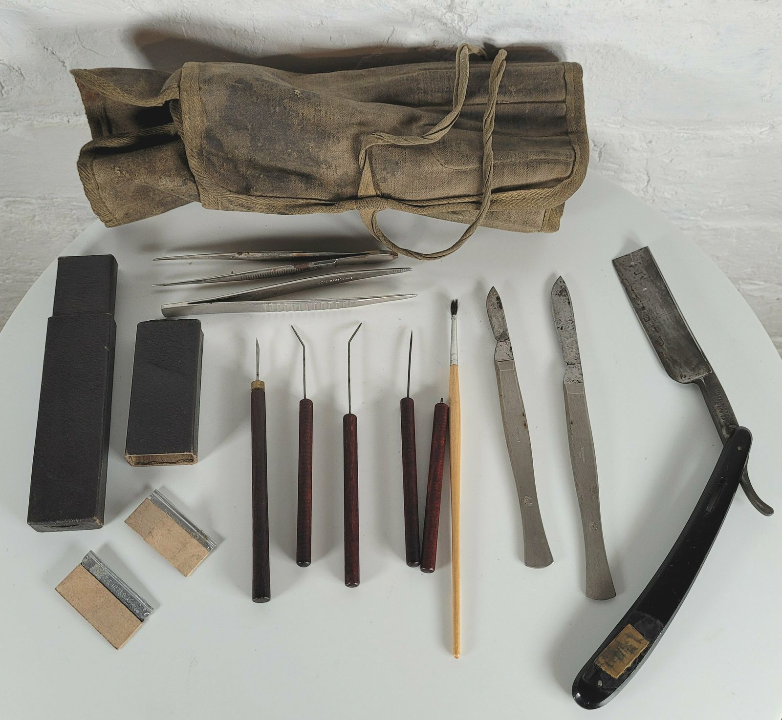 Antique Slide Preperation Set / Antique Dissection Kit / Antique Microscope Slide Preperation Kit photo furniture