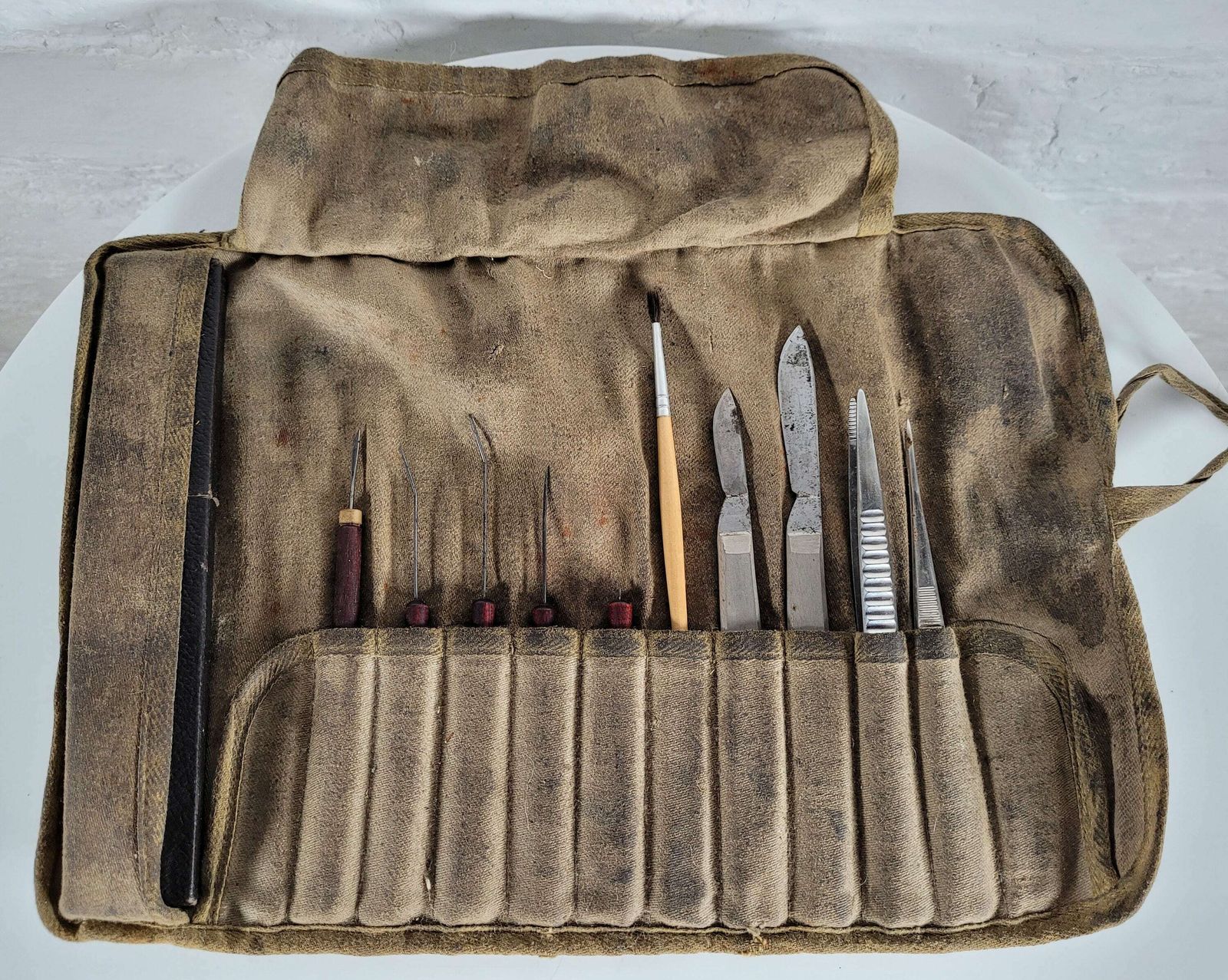 Antique Slide Preperation Set / Antique Dissection Kit / Antique Microscope Slide Preperation Kit photo for sale