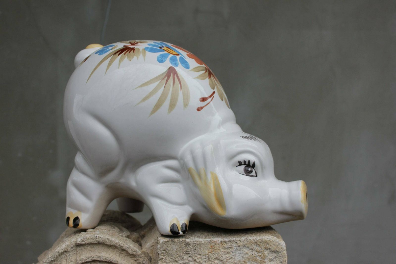 Family, Large Piggy Bank, Cute Money Box Coin Safe Bank, Collectible Porcelain Toy, Newborn Gift photo for sale