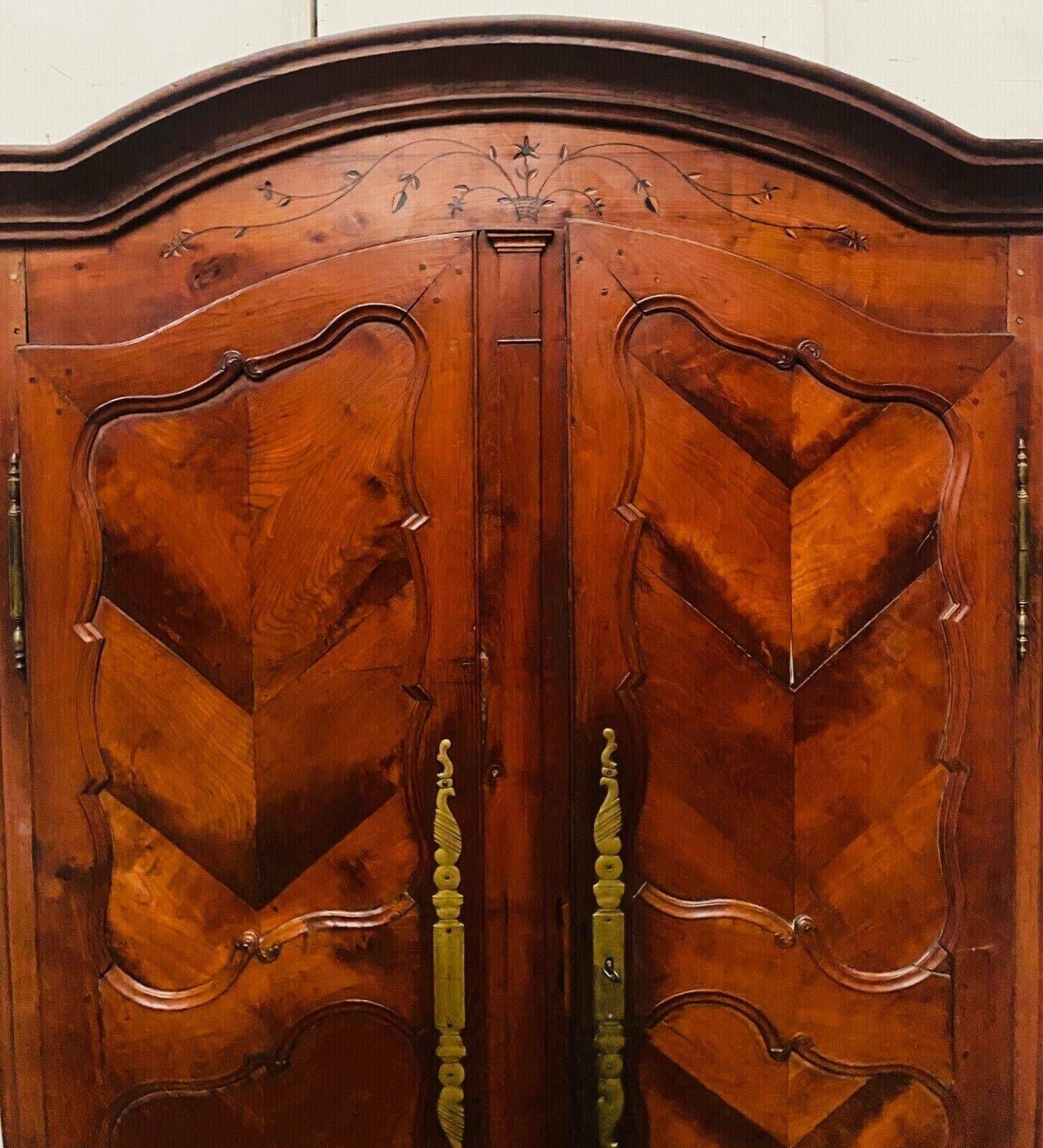 Louis XV Cabinet With Gendarme Hat In Solid Cherry Wood 18th Century photo furniture